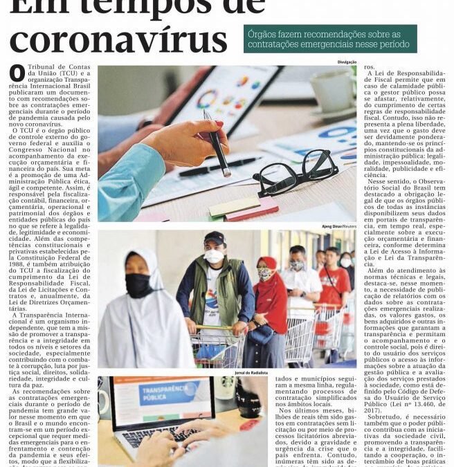 Transparência e contas públicas em tempos de coronavírus