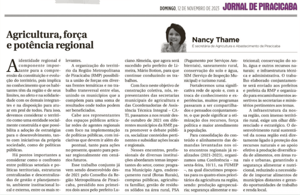 Agricultura, força e potência regional